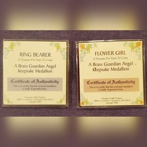 Brass Guardian Angel Keepsake Medallion